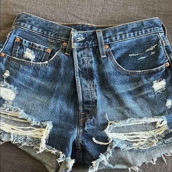 Levi's Women's Jean Shorts - Light Blue, Pink, White - Picture 6 of 7